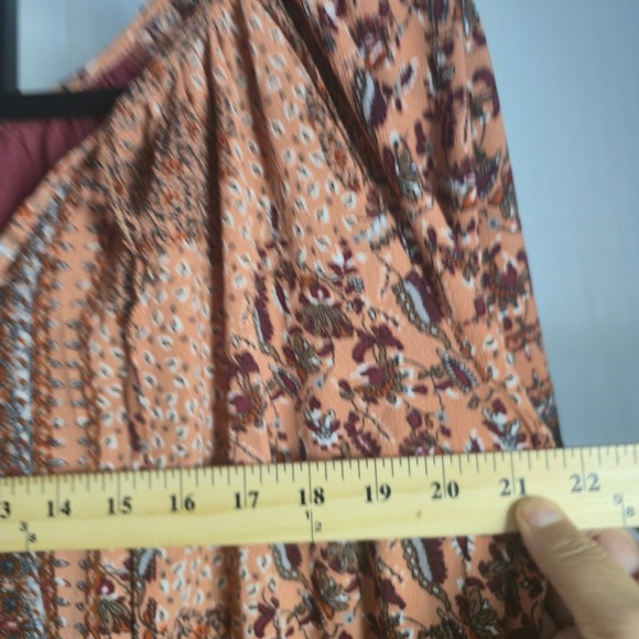 Umgee USA Floral‎ Print Dress Tiered Bell Sleeve Boho Bohemian Small S - Picture 8 of 16